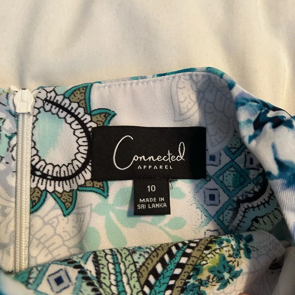 Connected Apparel Blue Green Paisley Midi Dress - Picture 2 of 3